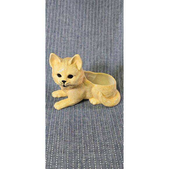 Vintage Ceramic Cat Planter - Picture 2 of 9